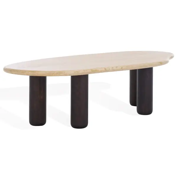 CelestynTravertineTopCoffeeTable Premium