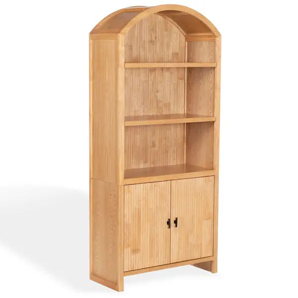 New Arrival ElladoraRibbedFrontWoodBookcase