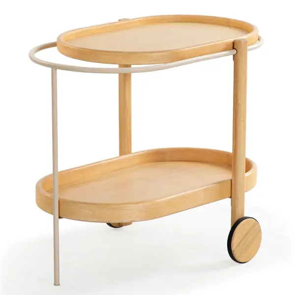 Brand New TriannaWoodOval2ShelfBarCart