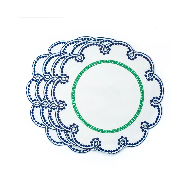 MisetteFête Embroidered Linen Placemat (Set of 4) Genuine