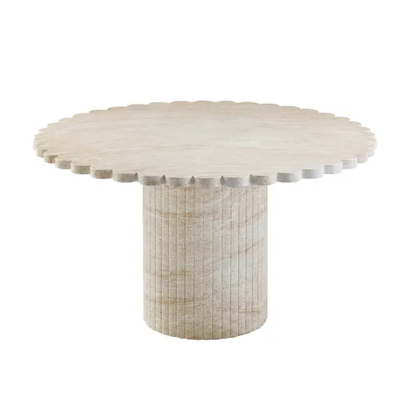 Limited Offer BlossomWashedTravertineFinishIndoor/Outdoor54"RoundDiningTable