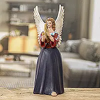 Todo SantosHand-Painted Guatemalan Folk Art Ceramic Figurine of Angel New Release