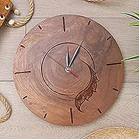 Slowly but SurelyHandcrafted Balinese Wood Wall Clock from Indonesia Time-Limited