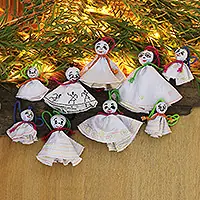 Bulk Order Adorable Chekutty Dolls9 Embroidered Viscose Doll Holiday Ornaments in Light Blue
