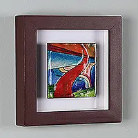 Unity with NatureAbstract Nature-Inspired Vitreous Enamel on Copper Wall Art Secure Checkout