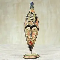 High Quality Make a WayHandcrafted African Sese Wood Mask from Ghana