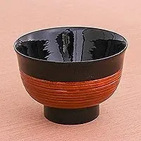 Classic SiamBlack and Brown Thai Lacquered Decorative Bowl Buy Today