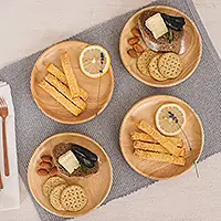 Sweet PartyFour Rubberwood Dessert or Party Plates from Thailand Express Delivery