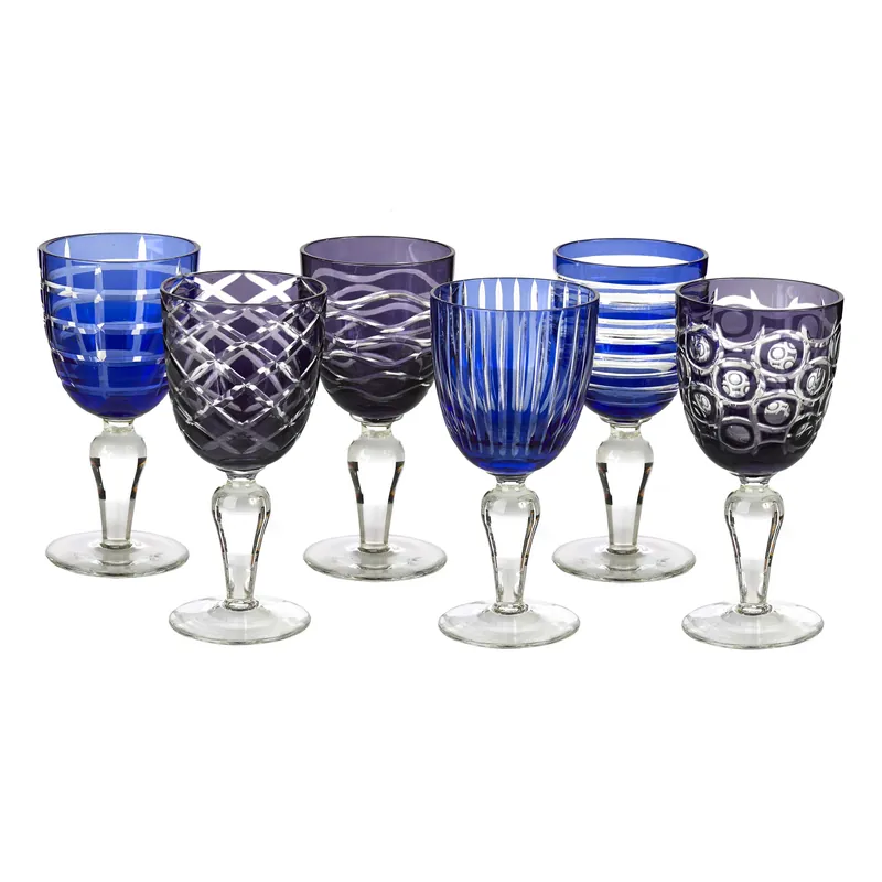 POLSPOTTENCobalt Mix Wine Glass (Set of 6) Handmade