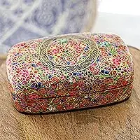 Kashmir Cheer in RainbowHand Made Decorative Papier Mache Box from India Don’t Miss Out