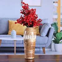 New Release Classic SylvanClassic Hand-Carved Natural Brown Mango Wood Decorative Vase