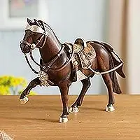 Paso HorseSterling Silver and Mahogany Horse Sculpture from Peru Limited Offer