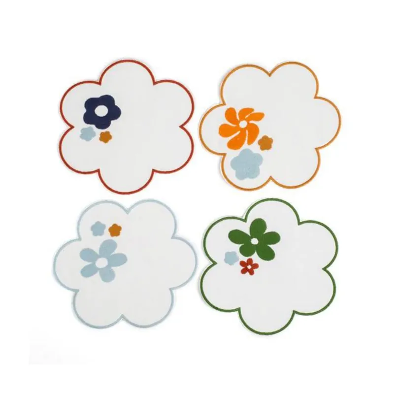 MisetteFloral Embroidered Linen Coaster (Set of 4) Free Delivery