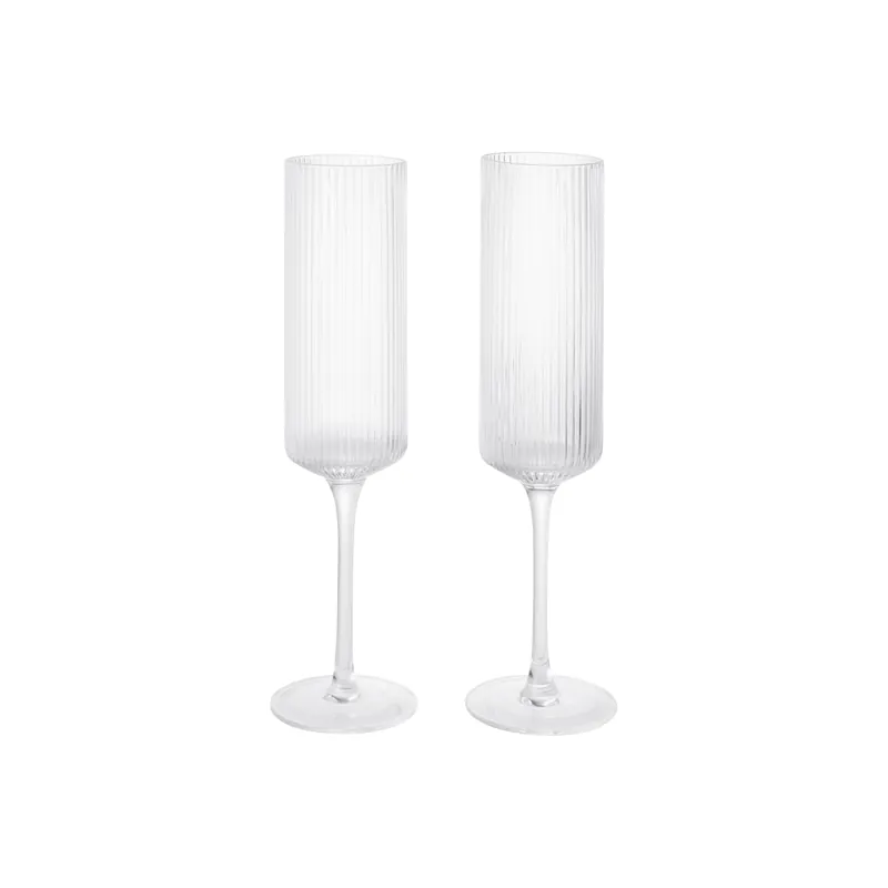 Ferm LivingRipple Champagne Flutes (Set of 2) High Quality