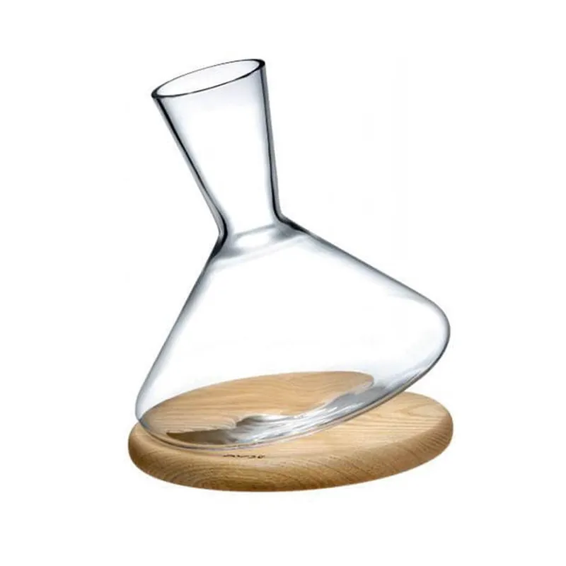Hot Picks Nude GlassBalance Wine Decanter with Wooden Base