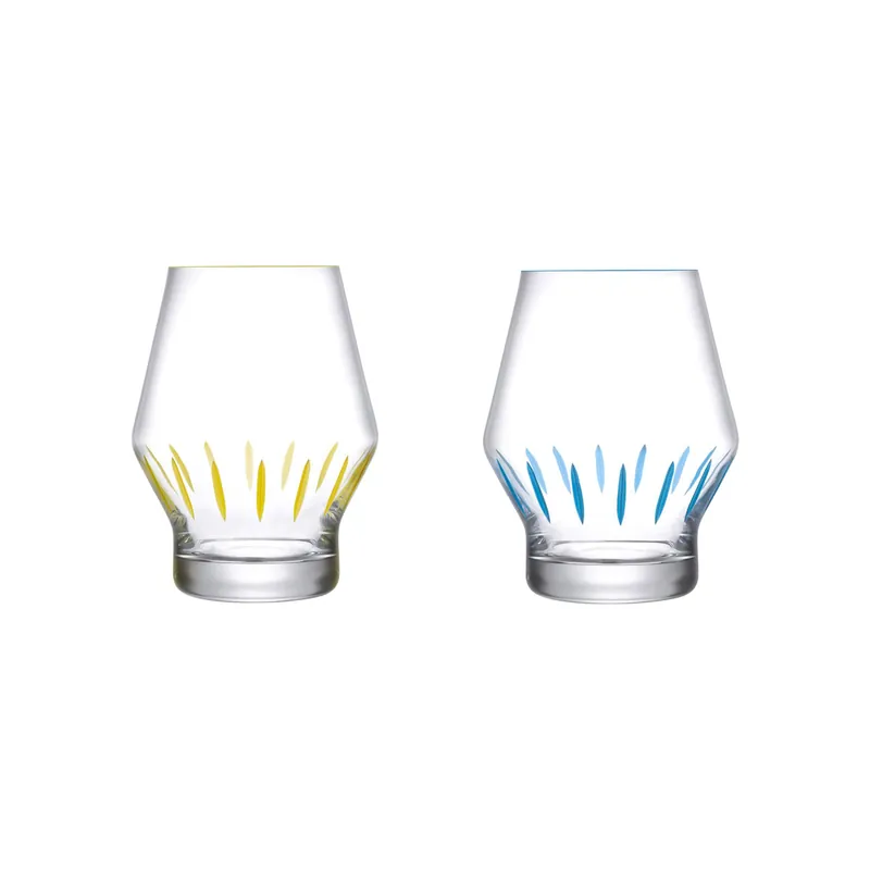 Nude GlassBeak Striped Glass (Set of 2) Authentic