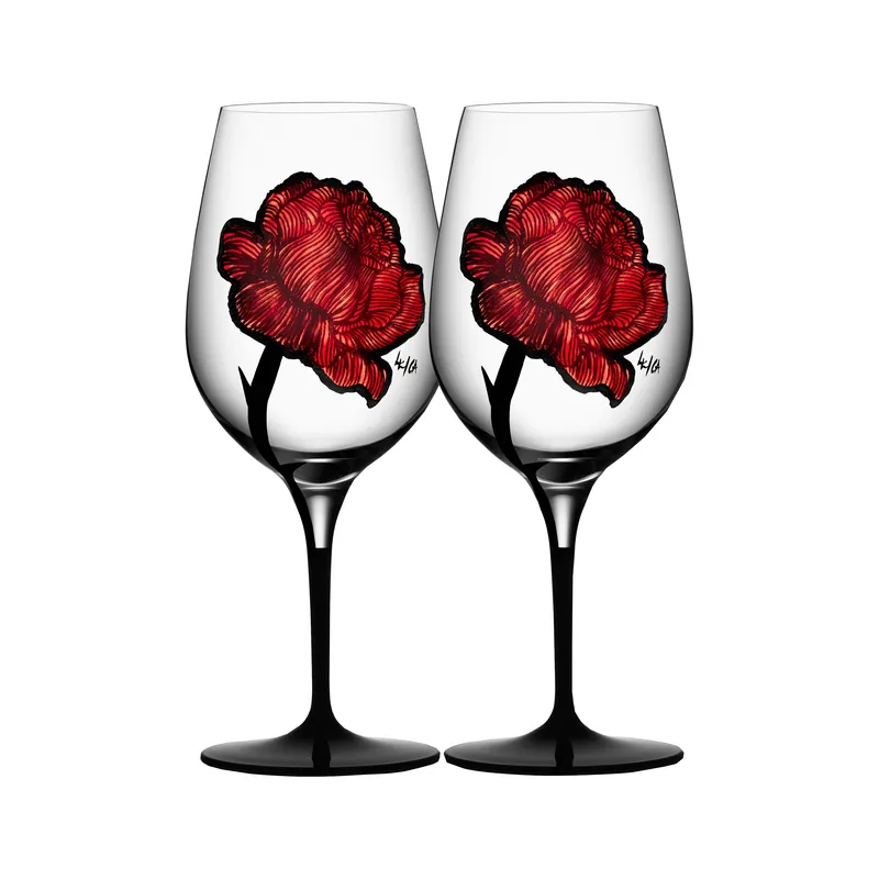 Kosta BodaTattoo Wine Glass (Set of 2) Fan Favorite