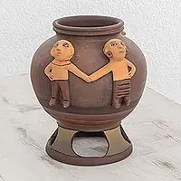 Union of CulturesPre-Hispanic Ceramic Decorative Vase from Nicaragua Original