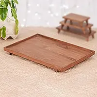 Vast NatureMinimalist Natural Brown Teak Wood Tray from Thailand Top Pick