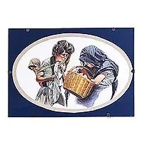 Weekend Sale The Little Merchant GirlSigned and Mounted Portrait of Michoacan Women from Mexico