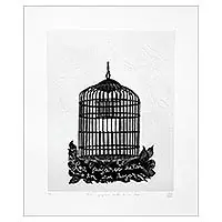 While Supplies Last The Birds Are In Their PlaceLimited Edition Etched Print of a Bird Cage from Mexico