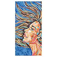 Warranty Included Vibrant WomanSigned Stretched Expressionist Vibrant Acrylic Painting