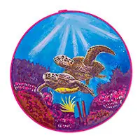 Two Sea TurtlesSea Turtle Acrylic Painting with Embroidery Hoop Frame Limited Time