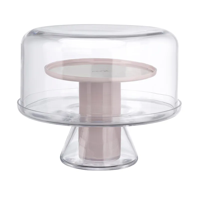 Nude GlassBloom Cake Stand with Dome Fresh Stock