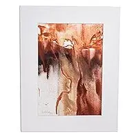 Worldwide Shipping Lands of My Land VAbstract Painting Made with Mineral Pigments & Watercolor