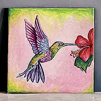 Trending Multicolored FlightEco-Friendly Colorful Acrylic Realistic Hummingbird Painting
