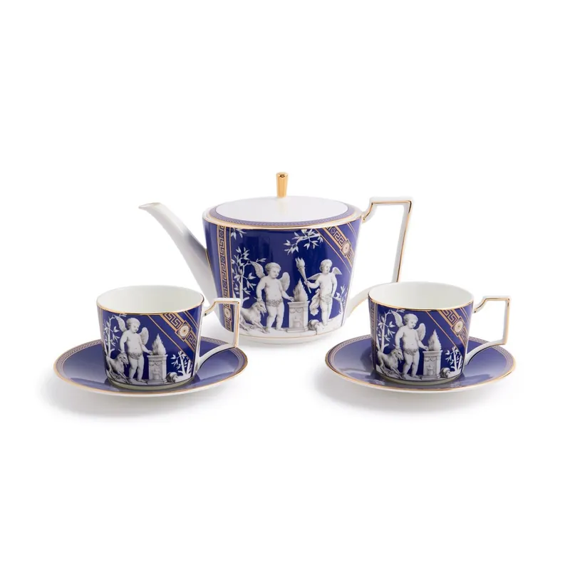 WedgwoodRenaissance Teapot and Teacup Saucer (Set of 2) Certified