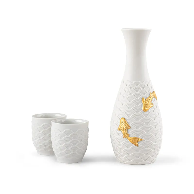 LladroKoi Sake Set Handmade