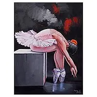Wholesale BallerinaSigned Realist Painting of a Ballerina from Peru