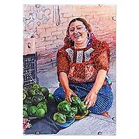 Zapote VendorSigned and Mounted Portrait of Zapote Vendor from Mexico Shop Now