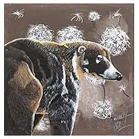 White-Nosed CoatiAcrylic on Canvas Realist Painting of A White-Nosed Coati Direct From Manufacturer