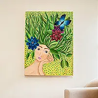 When I Think of YouSurreal Portrait in Acrylics on Canvas High Quality