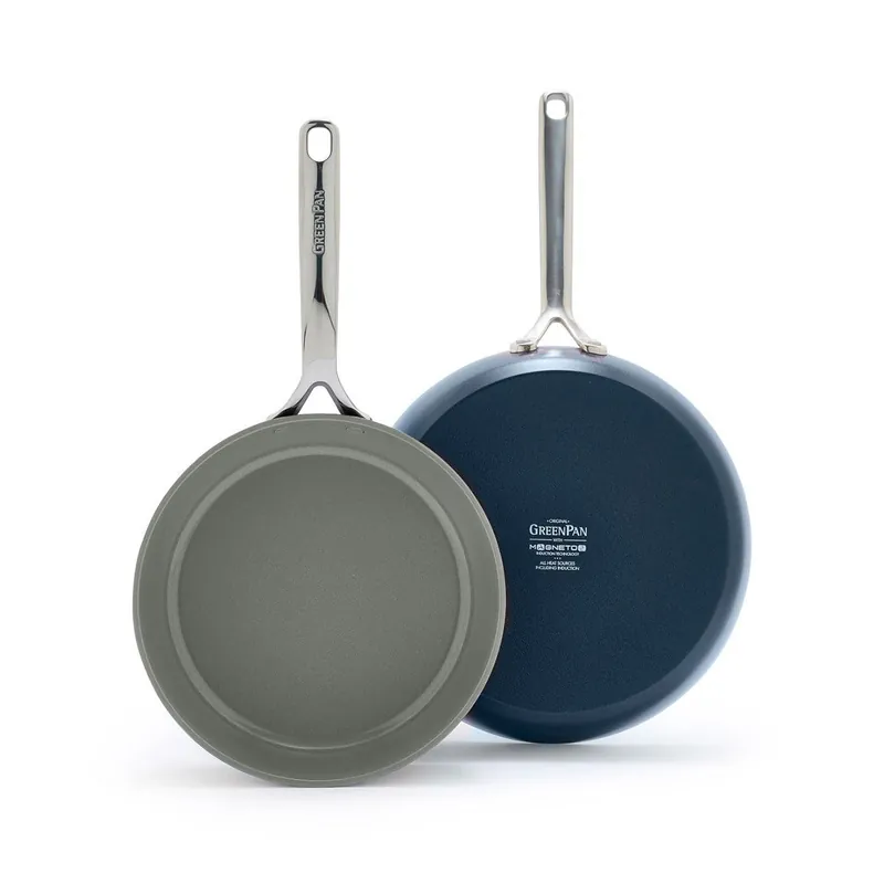 Direct From Manufacturer GreenpanGP5 Nonstick 2-Piece Frypan Set with Mirror Handles