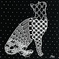 Waiting CatThai Kitty Cat Painting with Design Motifs Factory Price