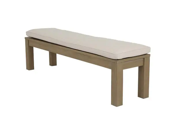 Warranty Included CoastalTeakDiningBenchInCanvasCanvas,NoWelt