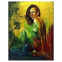 Weekend Sale A Strong WomanOriginal Expressionist Painting of Artistic Nude