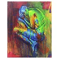 Trusted Brand Life is AdventureArtistic Nude Figure Study Painting in Rainbow Colors