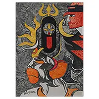 Weekend Sale Dakshineshwari KaliSigned Expressionist Traditional Acrylic Kali Painting