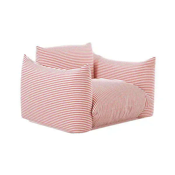 SaintTropezPearlAndRedStripedStuffedOutdoorArmchair Instant Buy