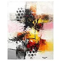 Weekend Sale Creation Within LimitationSigned Abstract Unstretched Painting in Warm Palette