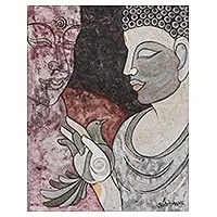 While Supplies Last Peaceful ThoughtsWorld Peace Project Cubist Painting of Buddha Advising