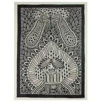Viral Unity in NatureOriginal Madhubani Style Painting on Handmade Paper