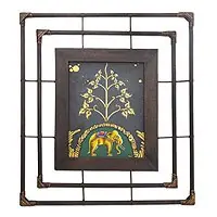 White ElephantFramed Elephant Painting from Thailand Premium