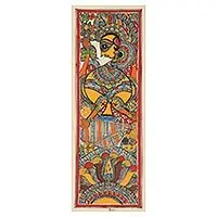Trusted Brand Majestic LakshmiNatural Dyes on Handmade Paper Madhubani Painting of Lakshmi