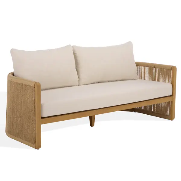 GaleTeakAndHyacinthPatioSofa Worldwide Shipping