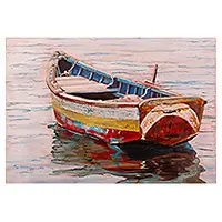 Weekend Sale Boat at Sunset IIUnstretched Impressionist Oil Painting of Boat and Sea